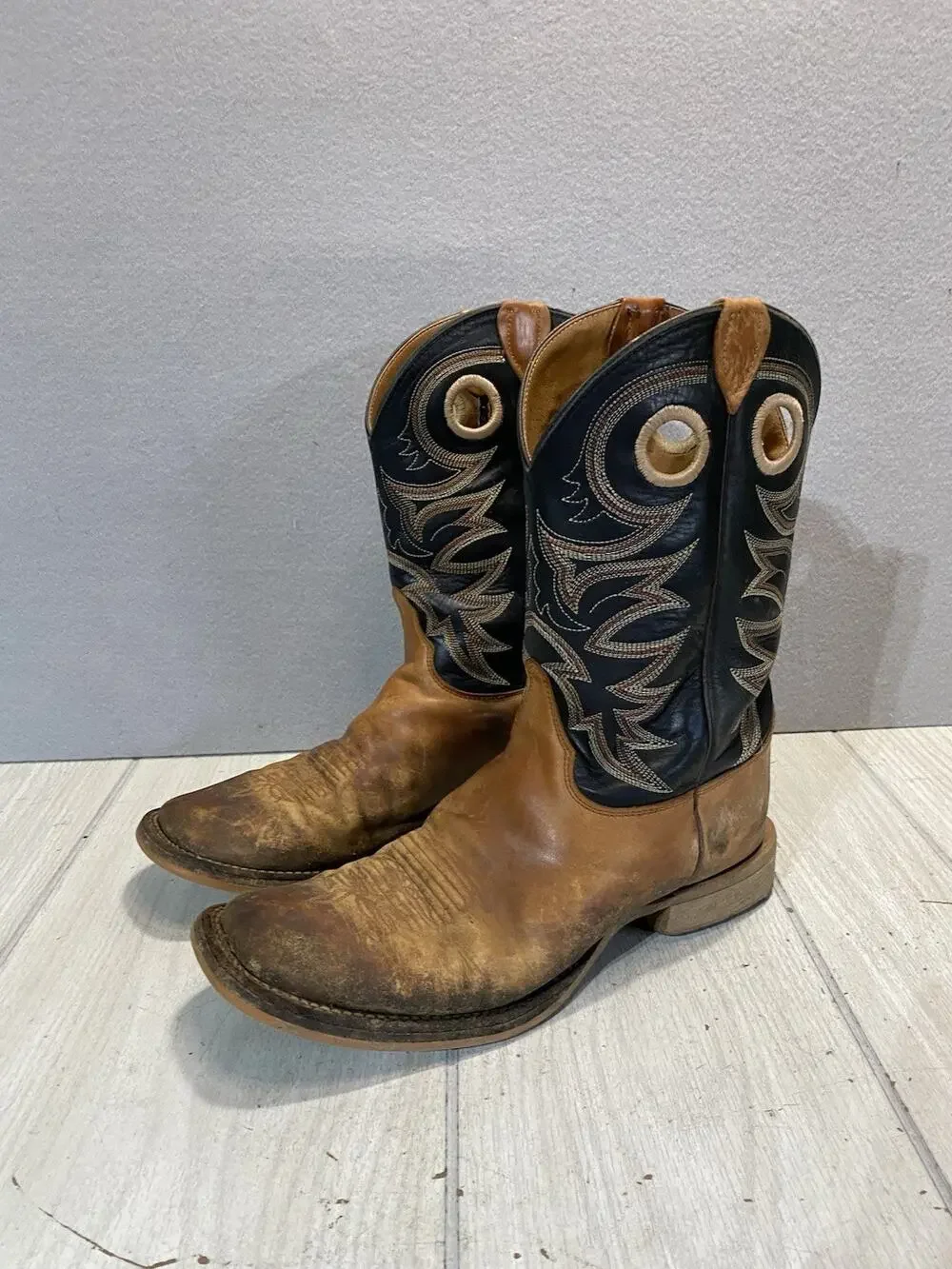 Justin Caddo BR740 Mens Tan Black Leather Western Cowboy Boots Size 10 D